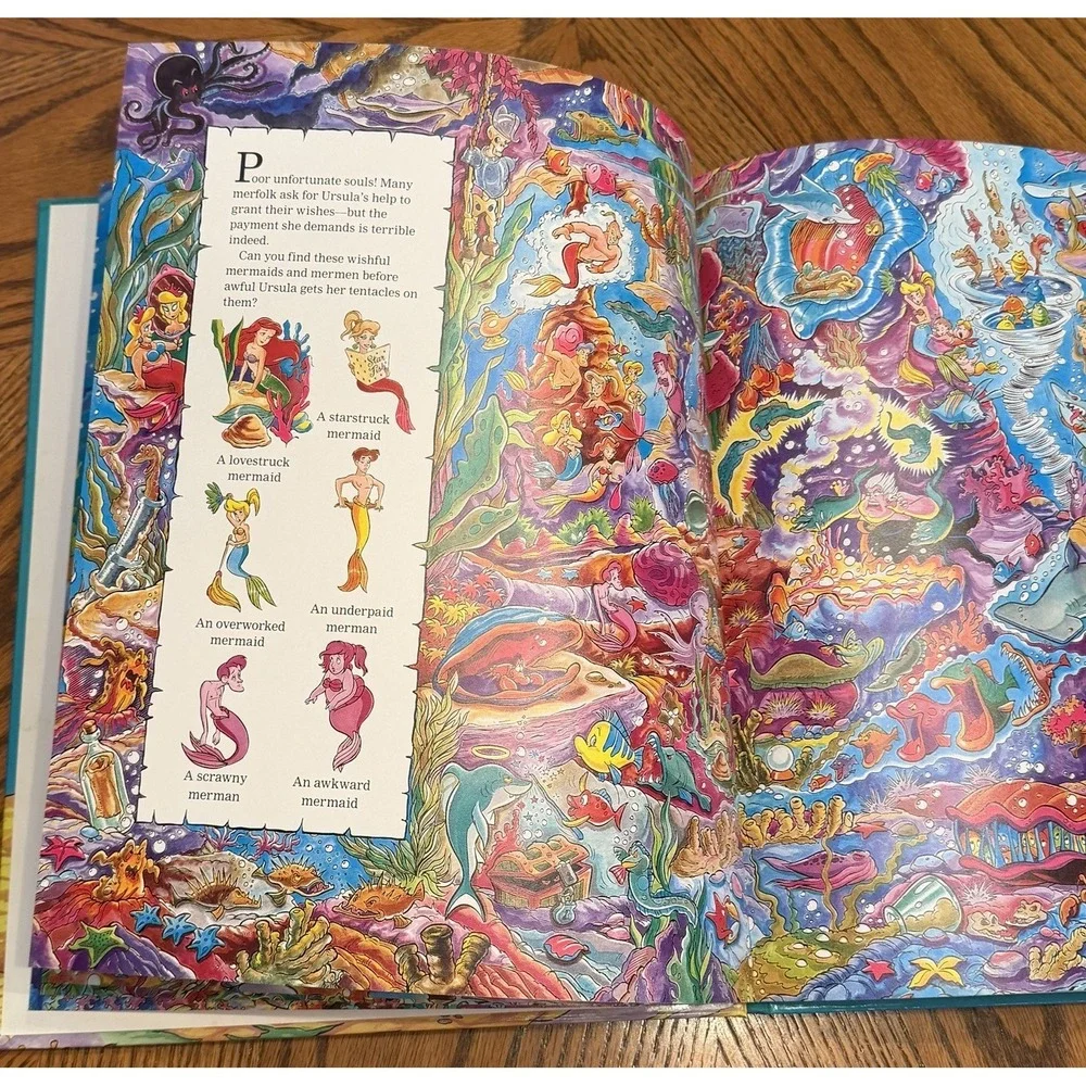 Vintage Disney's The Little Mermaid Look and Find Book 1993 Jaime Diaz Studios